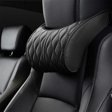 Car Headrest Pillow Leather Embroidered Seat Supports - Rarecars